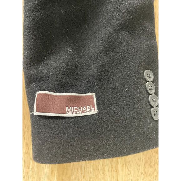 Michael Kors Men's Size 36R Black Wool Blend Button Front Overcoat - Picture 7 of 9